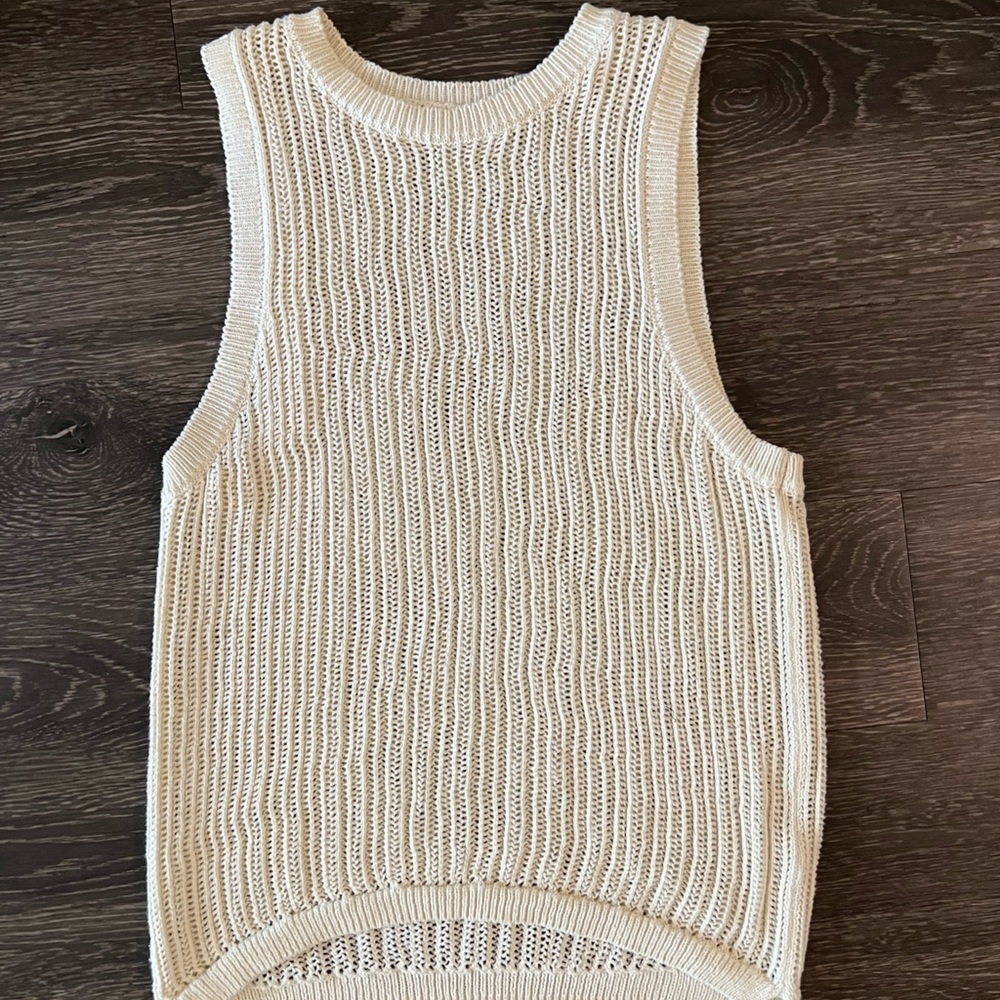 Cream knit tank top
